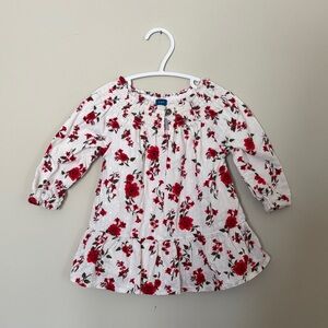 🌞 5/$25 Old Navy White and Red Floral Ruffle Top